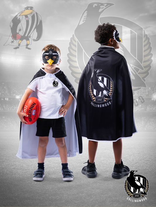 Collingwood Magpies Hero Pack - Official AFL Mask & Cape Set