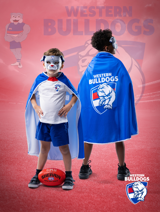 Western Bulldogs Hero Pack - Official AFL Mask & Cape Set