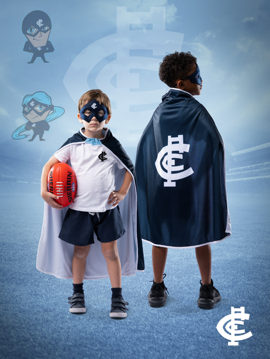 Carlton FC Hero Pack - Official AFL Mask & Cape Set