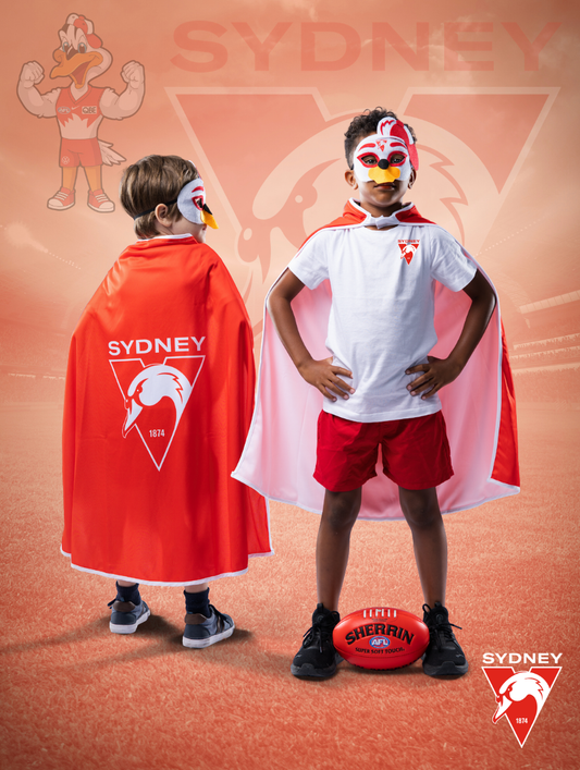 Sydney Swans Hero Pack - Official AFL Mask & Cape Set