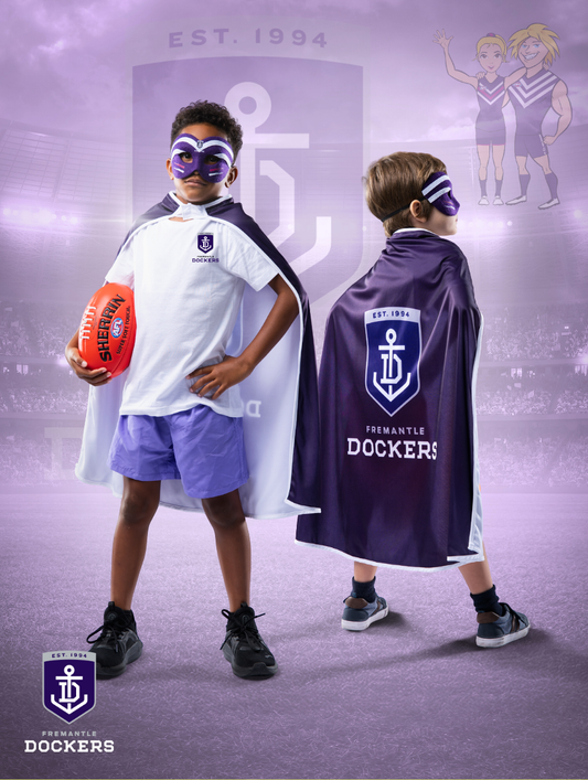 Fremantle Dockers Hero Pack - Official AFL Mask & Cape Set