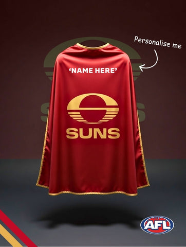 Gold Coast SUNS Hero Pack - Official AFL Mask & Cape Set