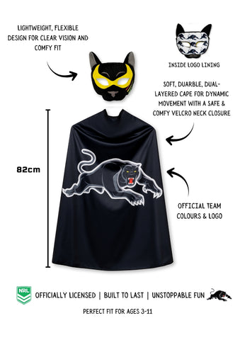 Penrith Panthers Kids NRL Hero Pack – Cape & Mask Set