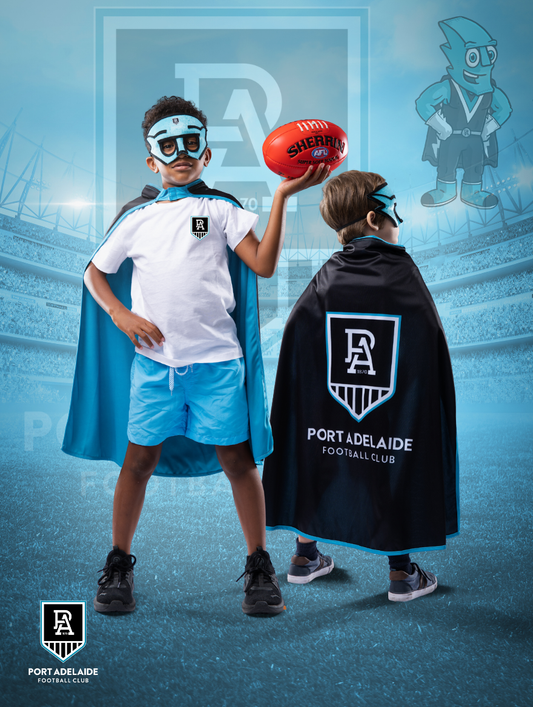 Port Adelaide Power Hero Pack - Official AFL Mask & Cape Set