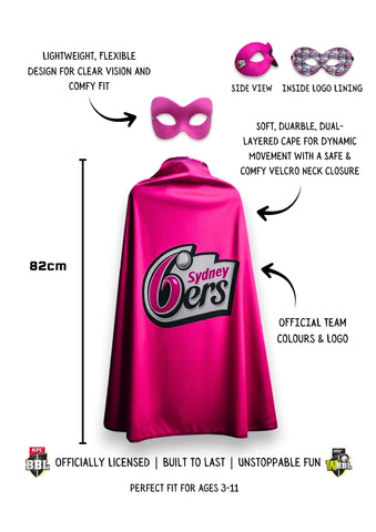 Sydney Sixers BBL Hero Supporter Pack - Official Mask & Cape Set