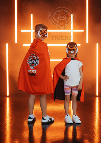 Wests Tigers Kids NRL Hero Pack – Cape & Mask Set