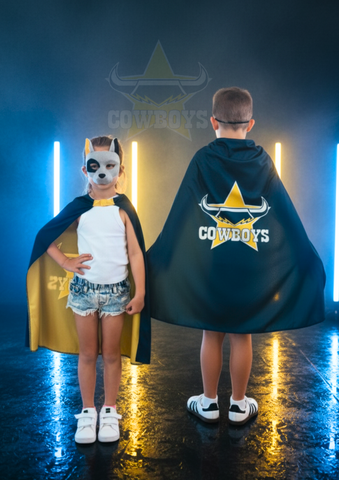 North Queensland Cowboys Kids NRL Hero Pack – Cape & Mask Set