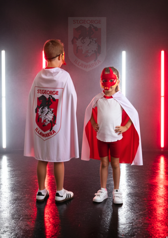 St George Illawarra Dragons Kids NRL Hero Pack – Cape & Mask Set