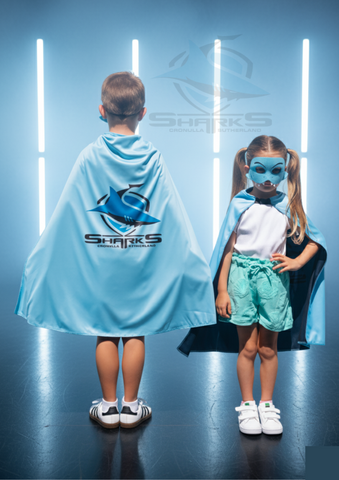 Cronulla Sharks Kids NRL Hero Pack – Cape & Mask Set