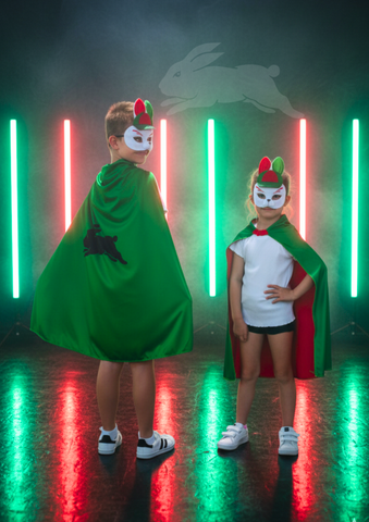 South Sydney Rabbitohs Kids NRL Hero Pack – Cape & Mask Set