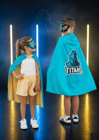 Gold Coast Titans Kids NRL Hero Pack – Cape & Mask Set