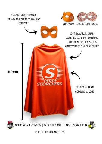 Perth Scorchers BBL Hero Supporter Pack - Official Mask & Cape Set