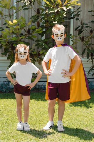 Brisbane Broncos Kids NRL Hero Pack – Cape & Mask Set