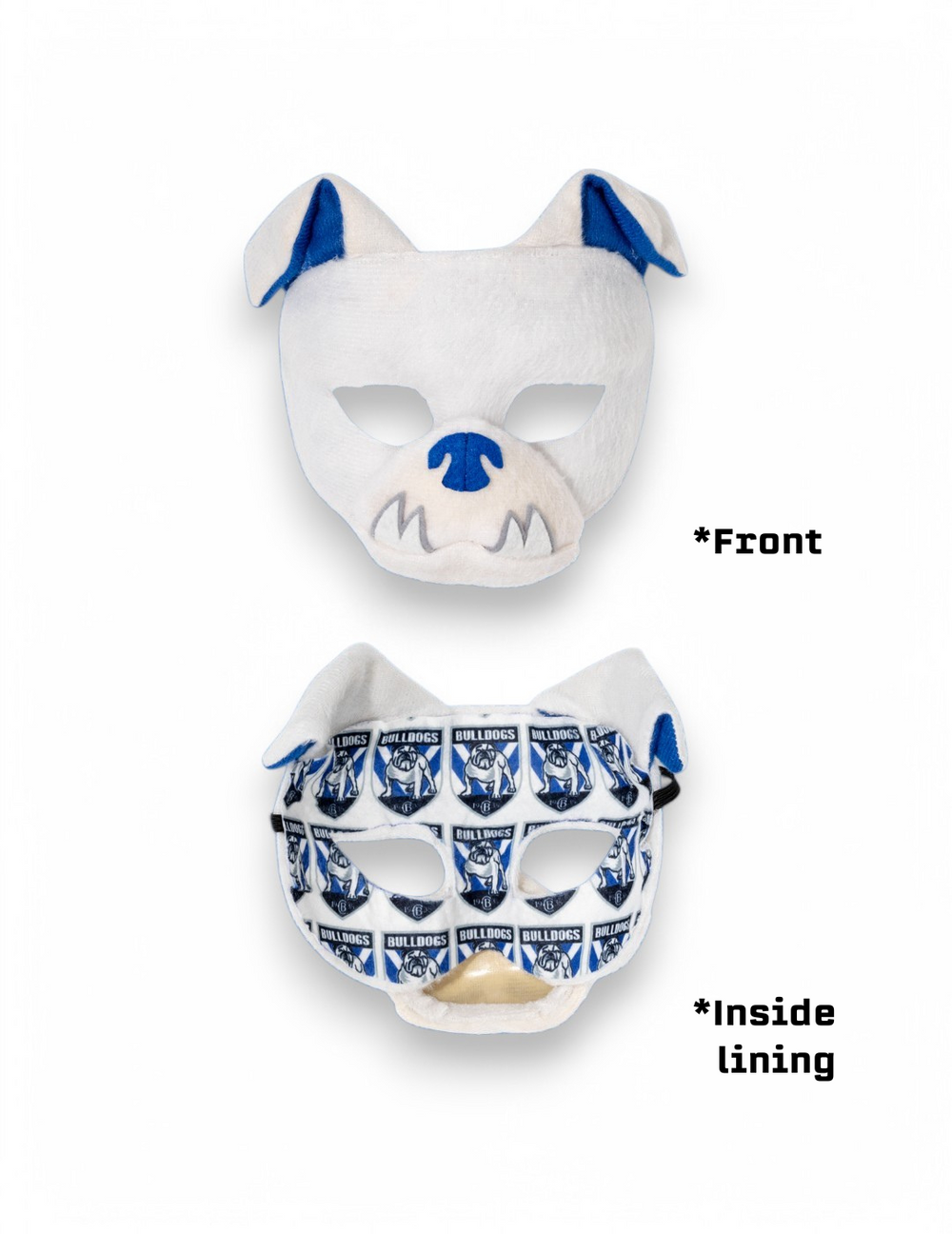 Canterbury Bulldogs NRL Mini Mascot Kids Cape Front Inside Lining