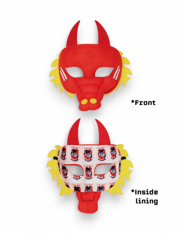 St George Illawarra Dragons NRL Mini Mascot Kids Mask Front and Back