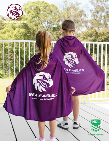 Manly Sea Eagles Kids NRL Hero Pack – Cape & Mask Set