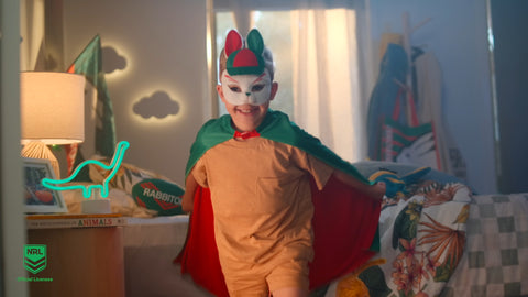 South Sydney Rabbitohs Kids NRL Hero Pack – Cape & Mask Set