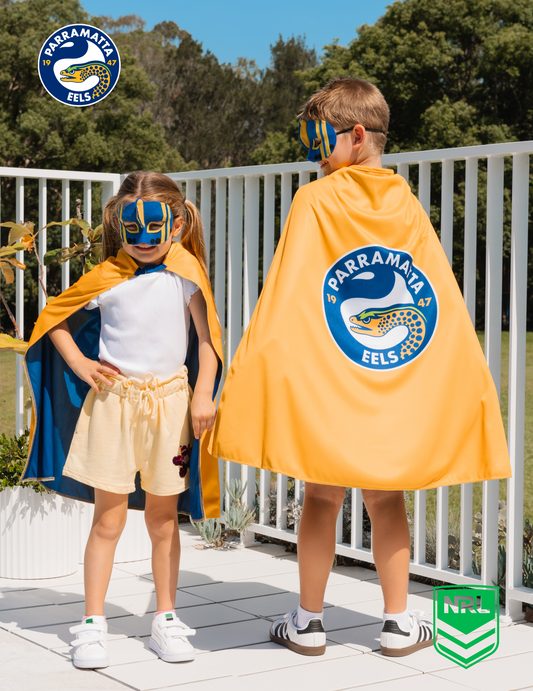 Parramatta Eels Kids NRL Hero Pack – Cape & Mask Set