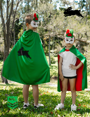 South Sydney Rabbitohs Kids NRL Hero Pack – Cape & Mask Set