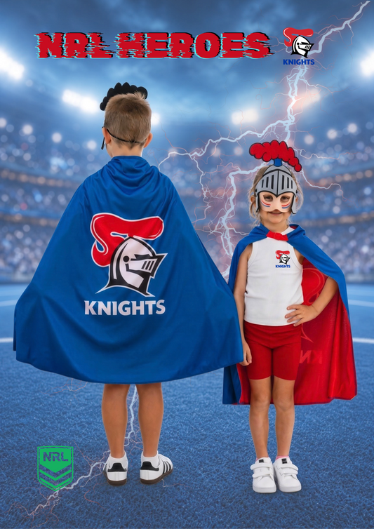 Newcastle Knights Kids NRL Hero Pack – Cape & Mask Set