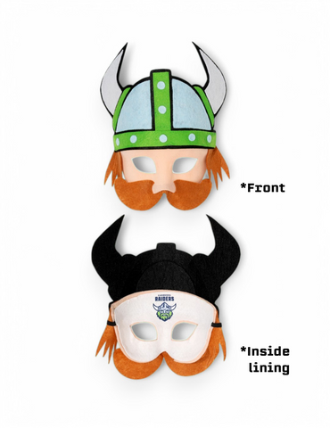 Canberra Raiders NRL Mini Mascot Kids Mask Front and back