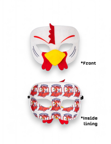 Sydney Roosters NRL Mini Mascot Kids Mask Front and Back