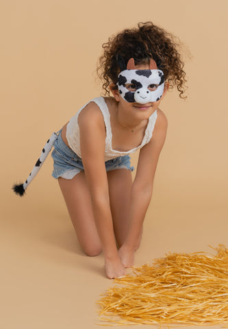Cow mask and tail book week role play animal party model 