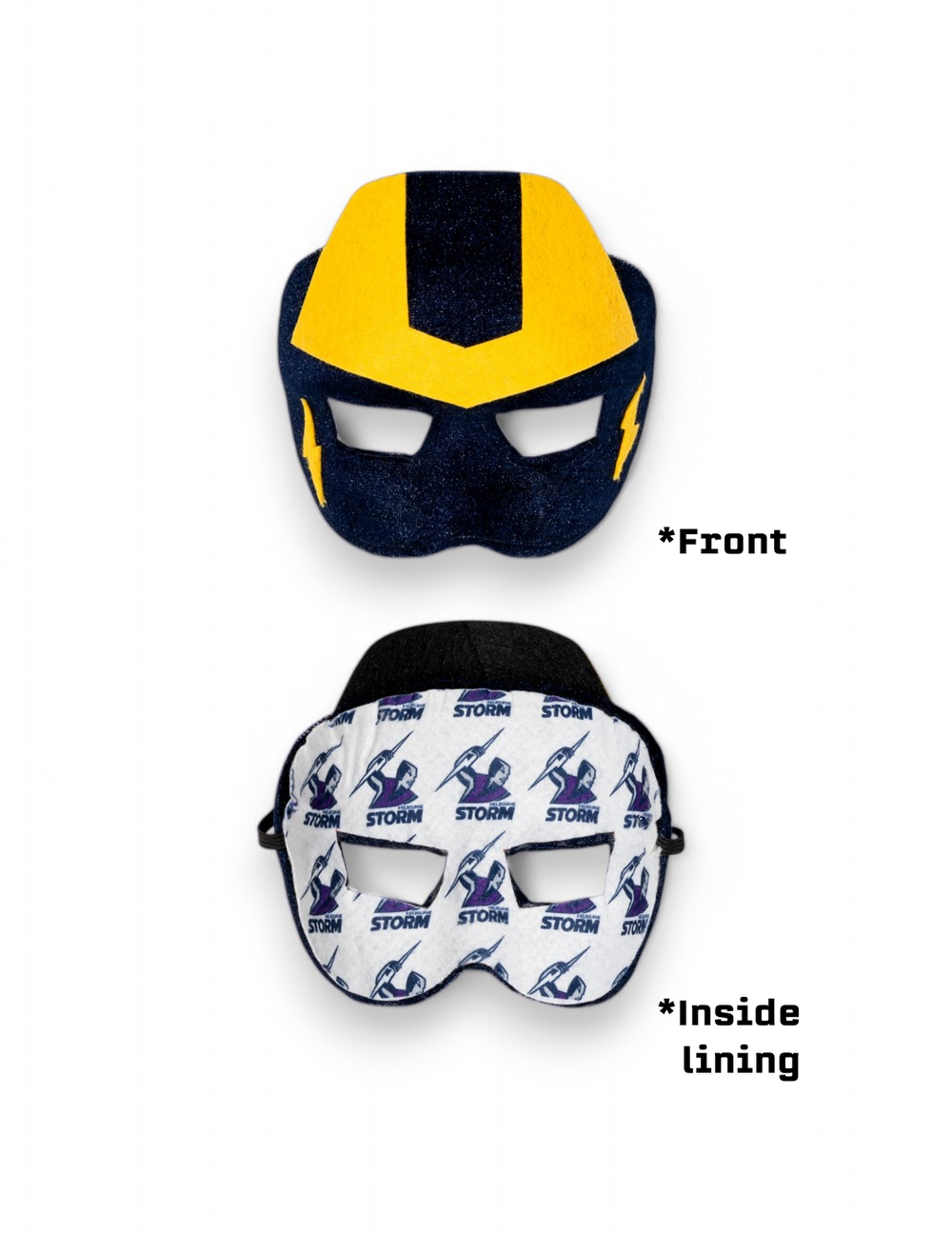 Cronulla Sharks NRL Mini Mascot Kids Mask Front and Back