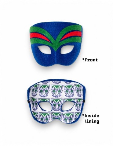 New Zealand Warriors NRL Mini Mascot Kids Mask Front back