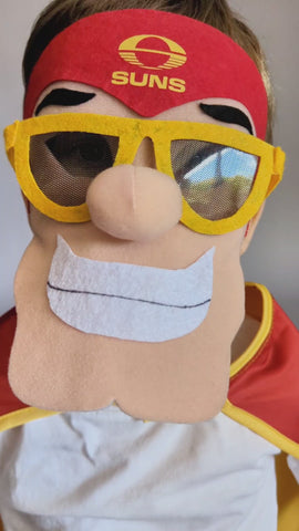Gold Coast SUNS Hero Pack - Official AFL Mask & Cape Set